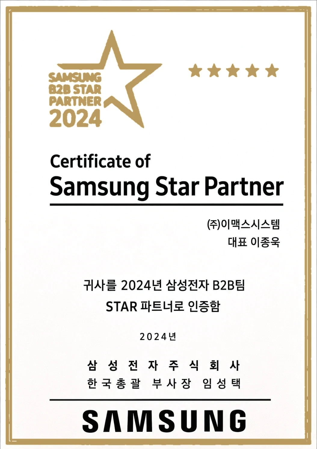Samsung B2B Star Partner 2024